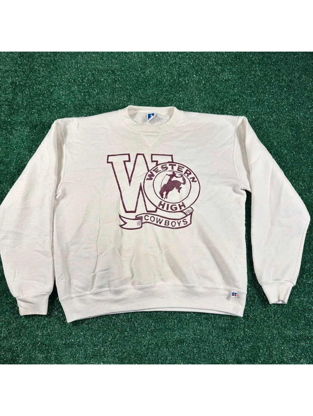 1990s Russell athletic western high sweatshirt crewneck pullover size large